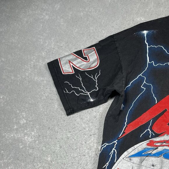 VTG 1995 Kyle Petty Coors Light 2-Sided AOP Graphic T-Shirt Thunder NASCAR Sz M - Picture 3 of 13